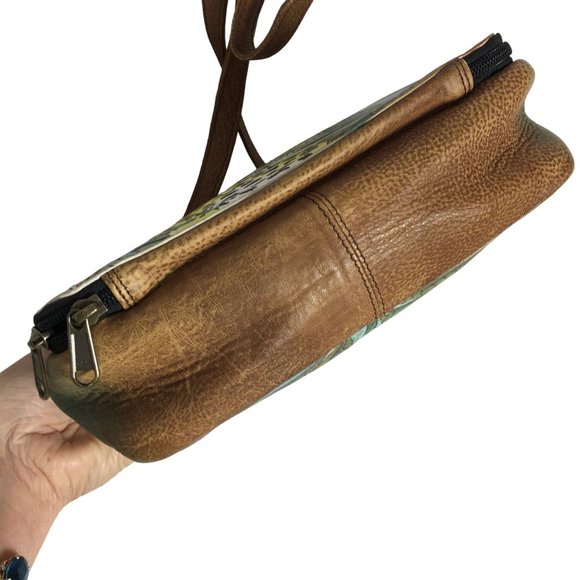 Anuschka NEVER USED Handpainted Leather Slim Travel Organizer Leopard - Picture 10 of 14